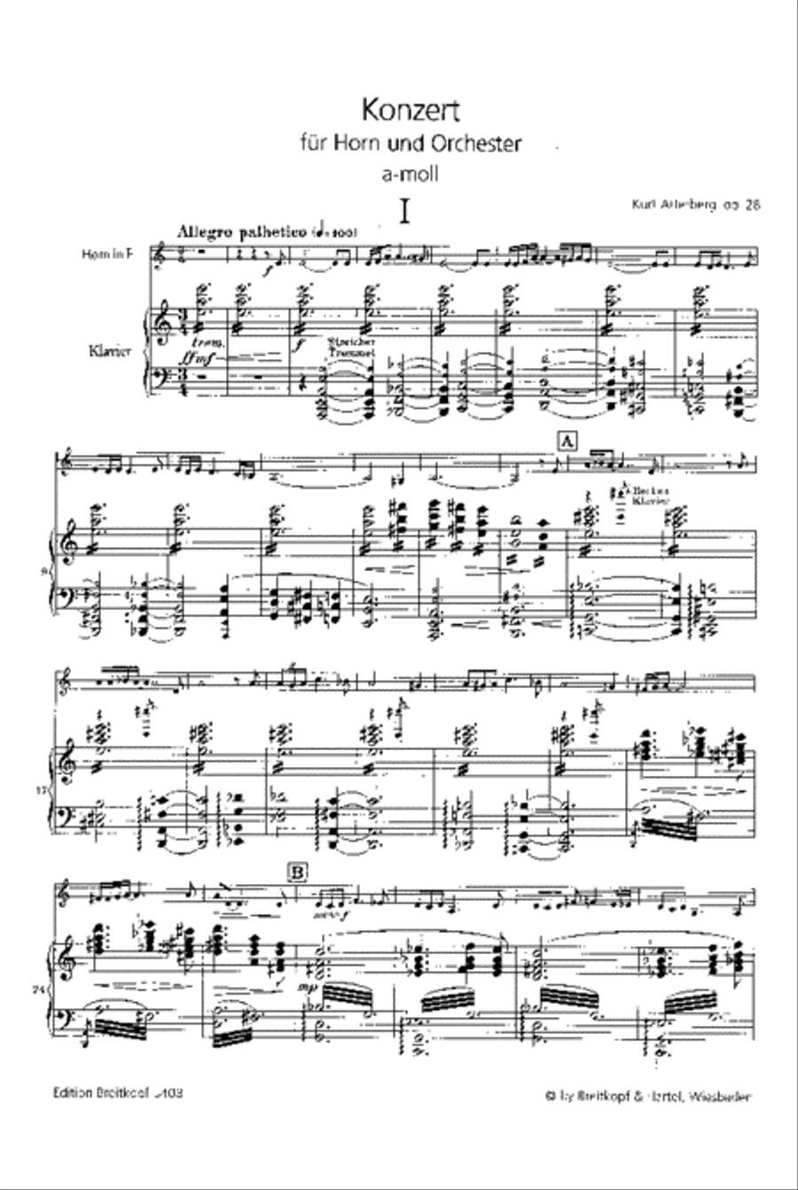 Horn Concerto in A minor Op. 28 Piano Accompaniment scores gallery preview page 2