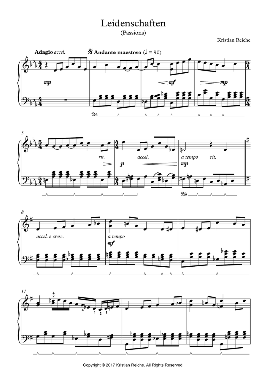 Leidenschaften (Passions) Piano Solo scores gallery preview page 1