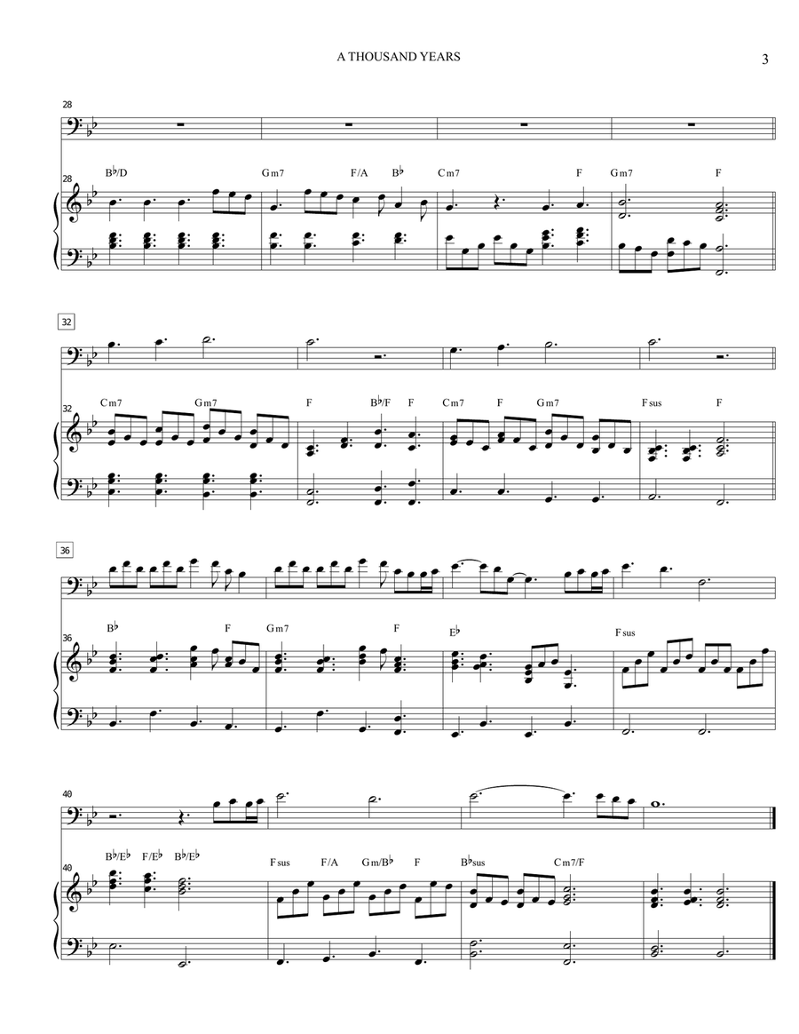A Thousand Years Cello Solo scores gallery preview page 4