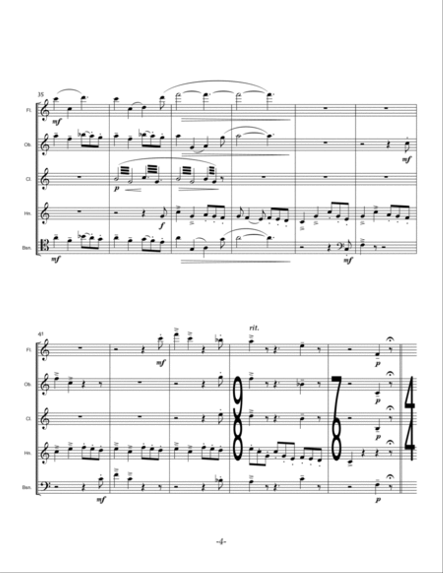 Five Rings: An Olympic Celebration Woodwind Quintet scores gallery preview page 4