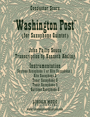 Book cover for March - Washington Post March (for Saxophone Quintet SATTB or AATTB)