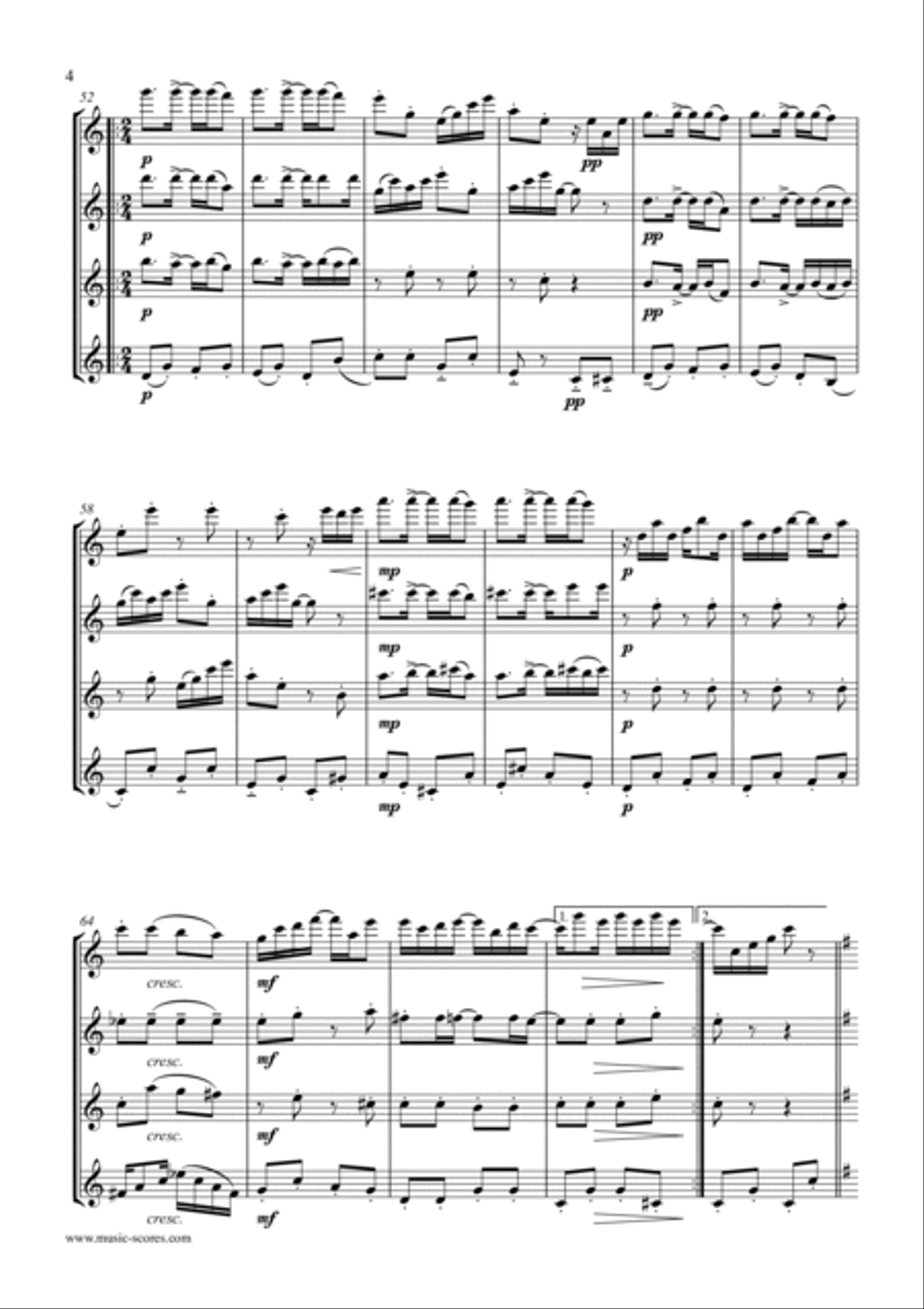 Maple Leaf Rag - Flute Quartet Flute Quartet scores gallery preview page 4