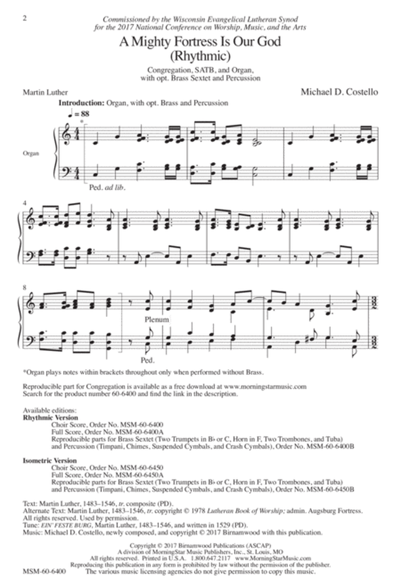 A Mighty Fortress is Our God (Rhythmic) (Downloadable Choral Score)