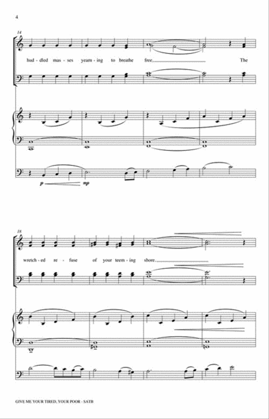 Give Me Your Tired, Your Poor 4-Part scores gallery preview page 3