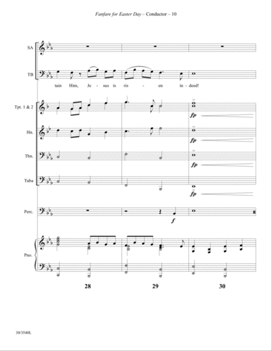 Fanfare for Easter Day - Brass Quintet and Percussion Score and Parts Choir scores gallery preview page 12