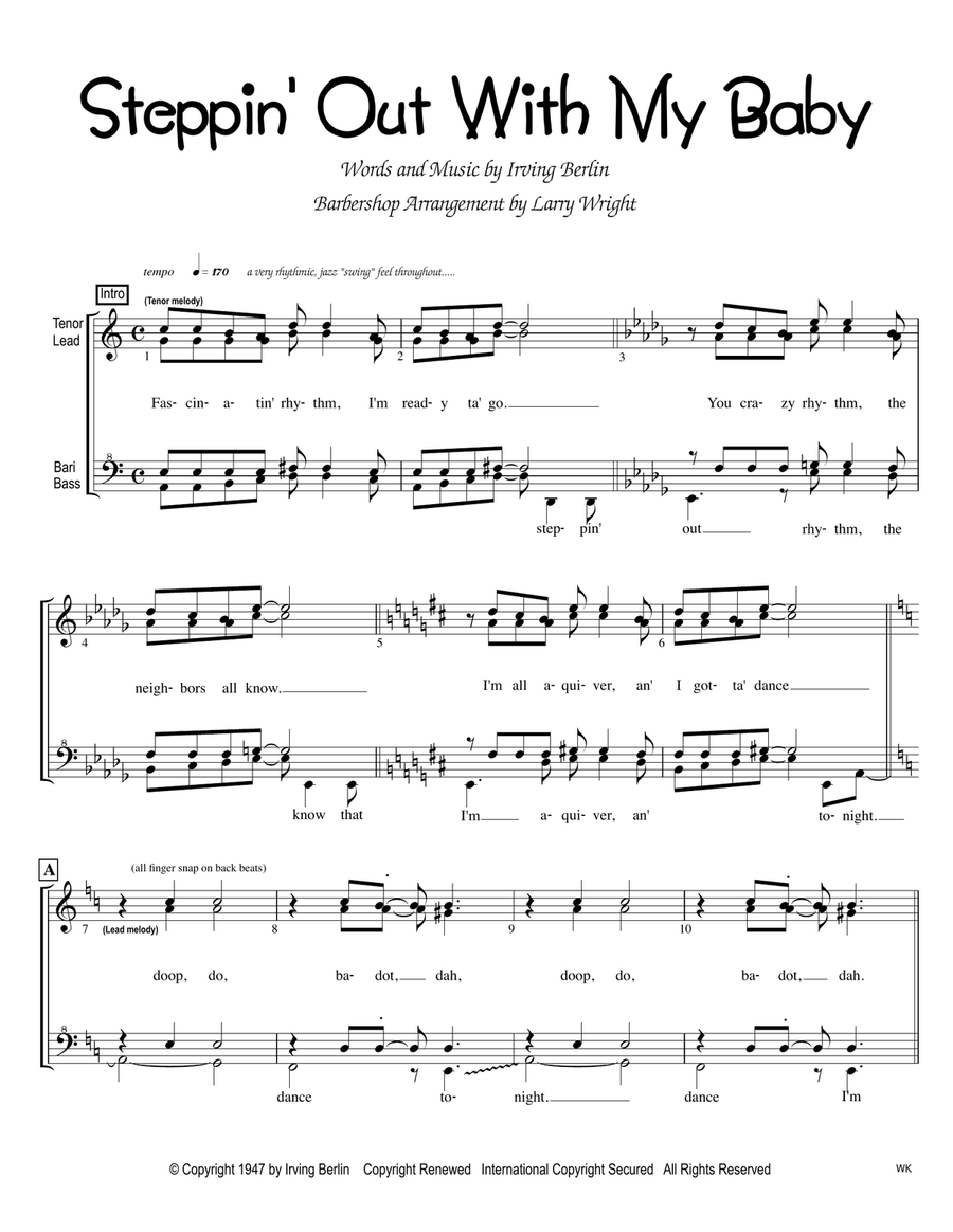 Steppin' Out With My Baby SSAA scores gallery preview page 1