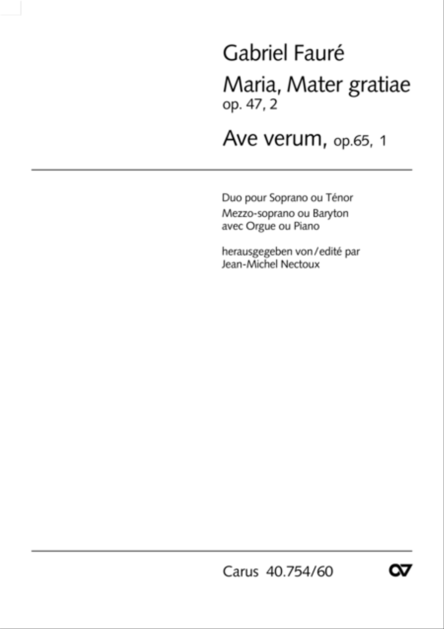 Faure: Ave verum; Maria, Mater gratiae Score scores gallery preview page 2