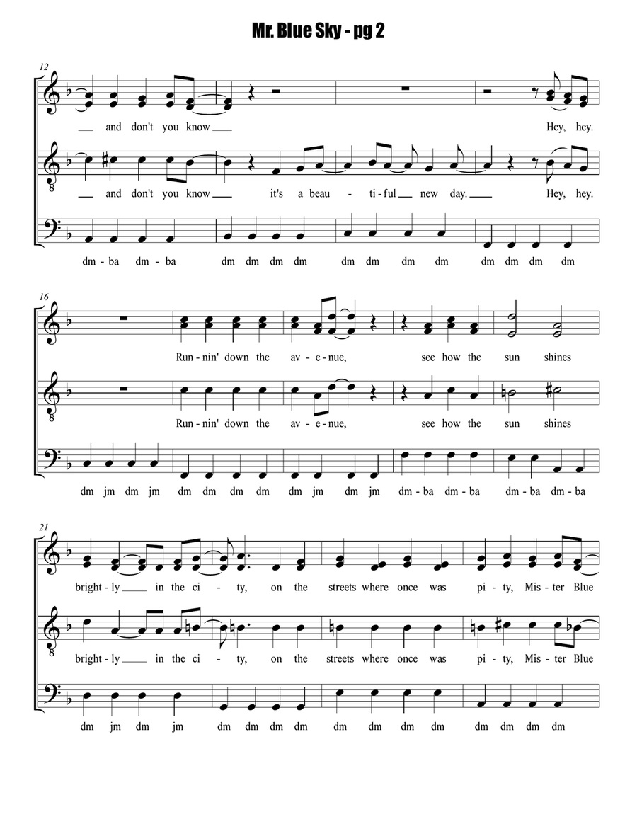 Mr. Blue Sky 4-Part scores gallery preview page 2