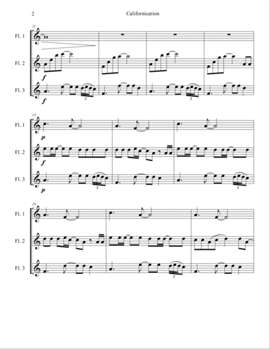 Californication Woodwind Trio scores gallery preview page 2