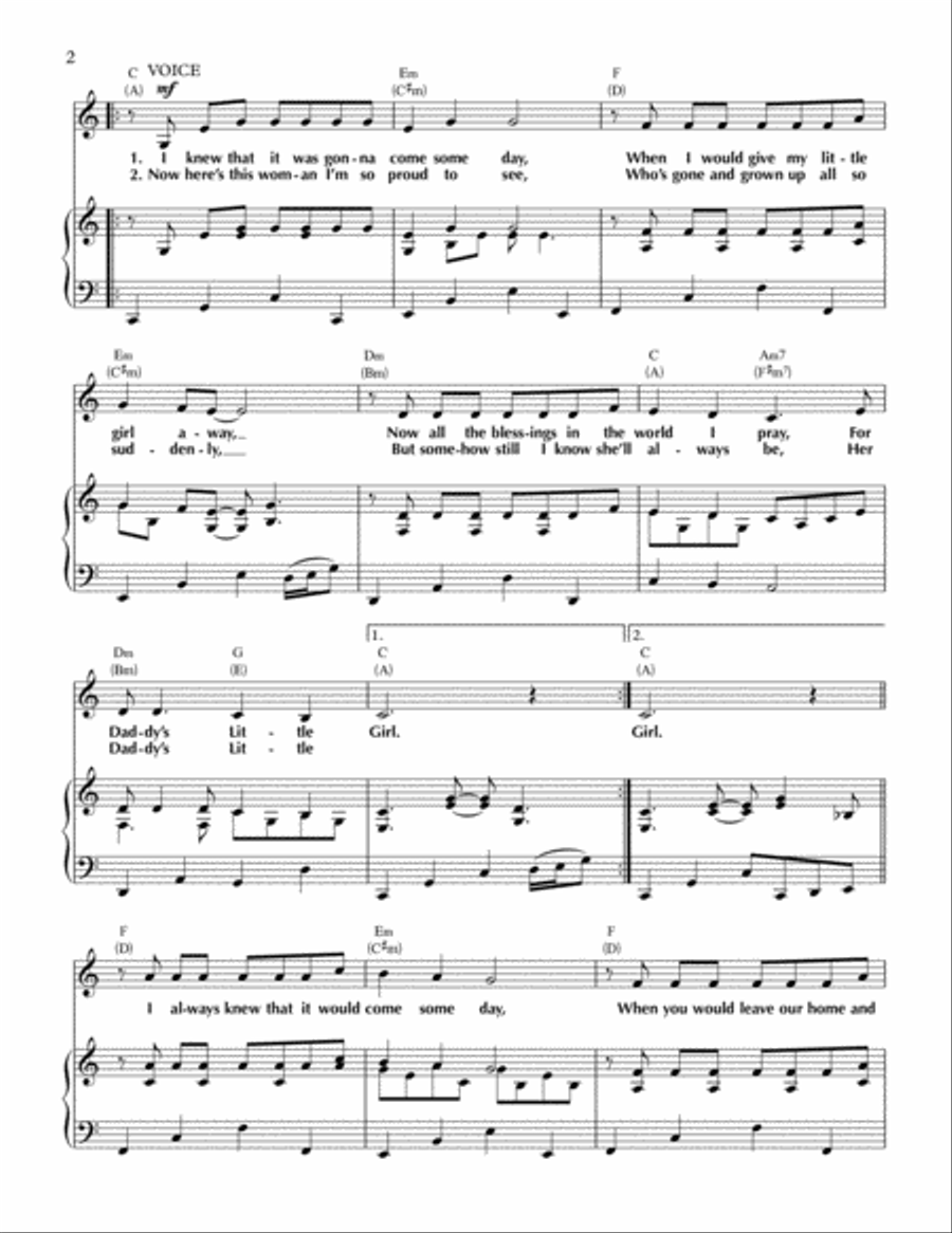 Daddy’s Little Girl (The Wedding Song) – Version 2 Voice scores gallery preview page 2