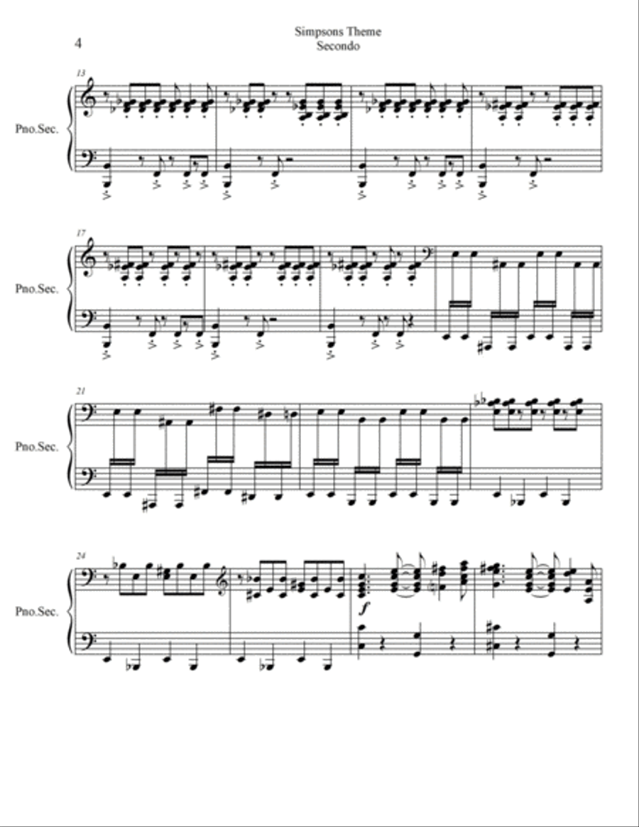 Theme From The Simpsons Piano scores gallery preview page 4