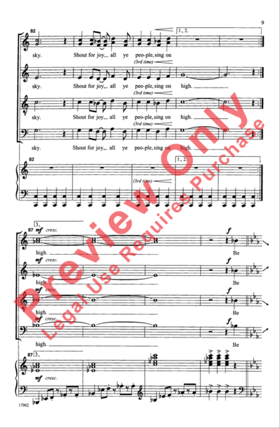 Be Joyful and Sing to the Lord 4-Part scores gallery preview page 9