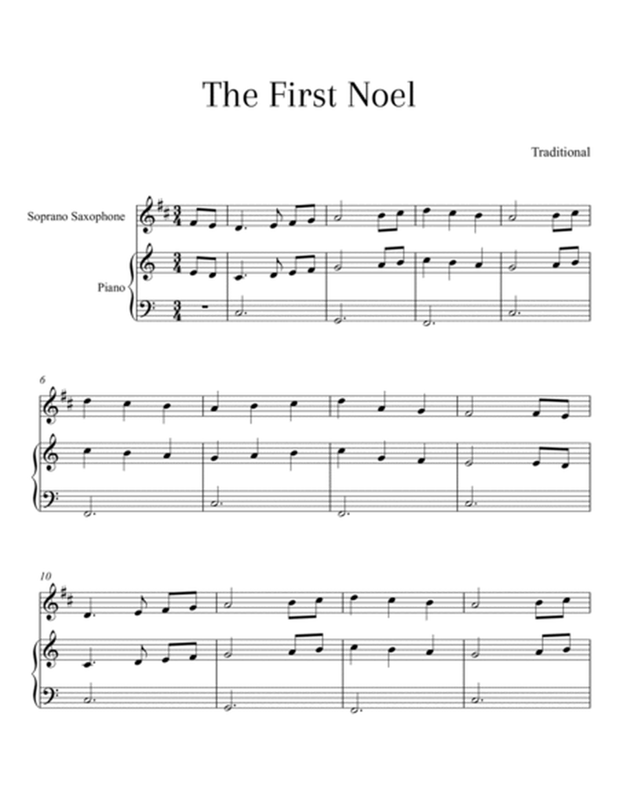 Traditional - The First Noel (Soprano Saxophone and Piano) image number null