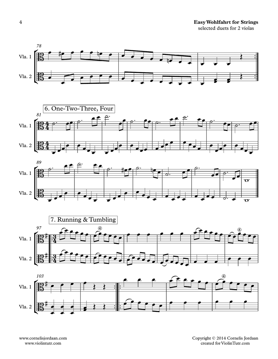 Easy Wohlfahrt for strings - selected duets for 2 violas String Orchestra scores gallery preview page 4