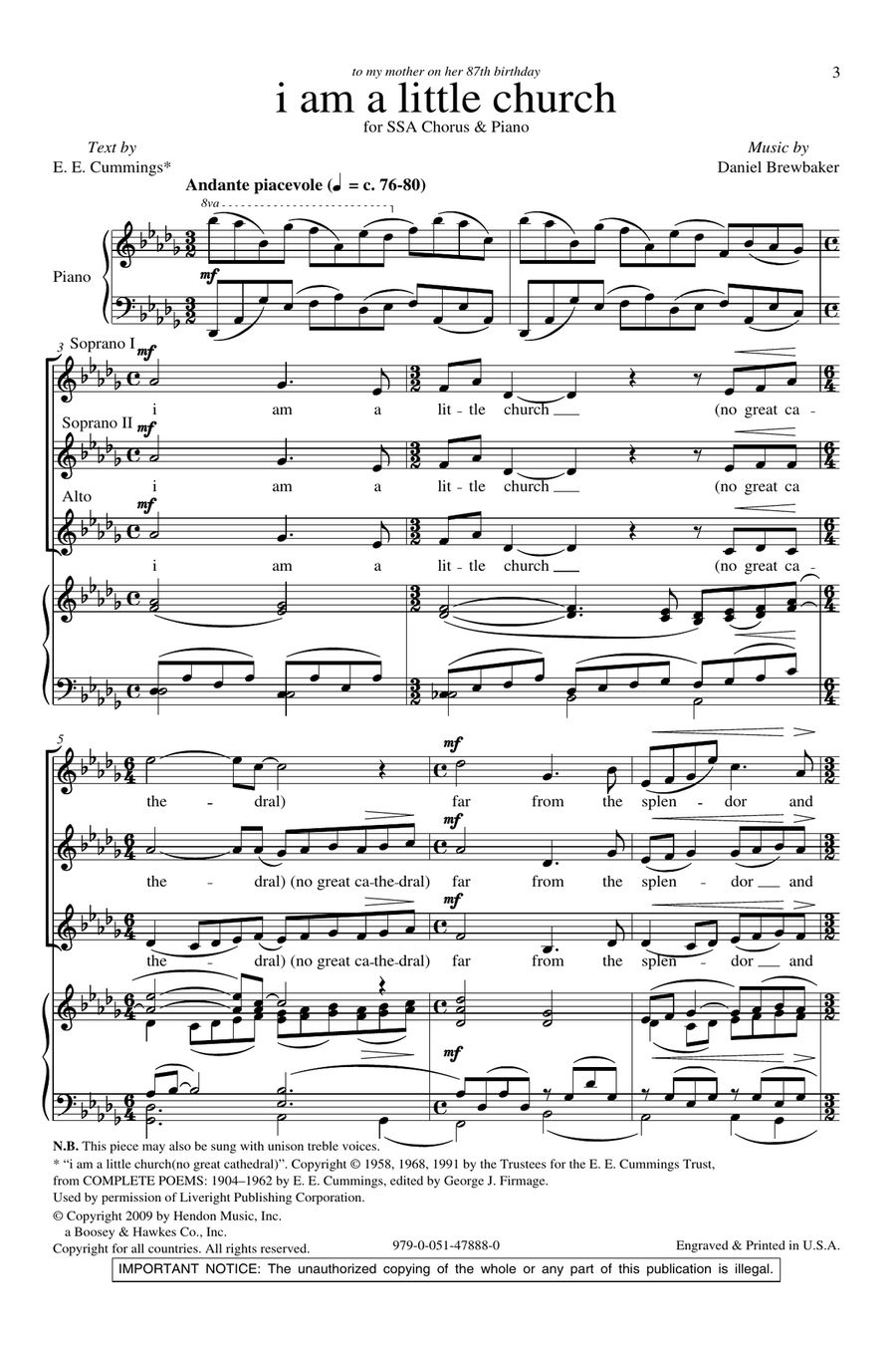 I Am A Little Church SSA scores gallery preview page 1