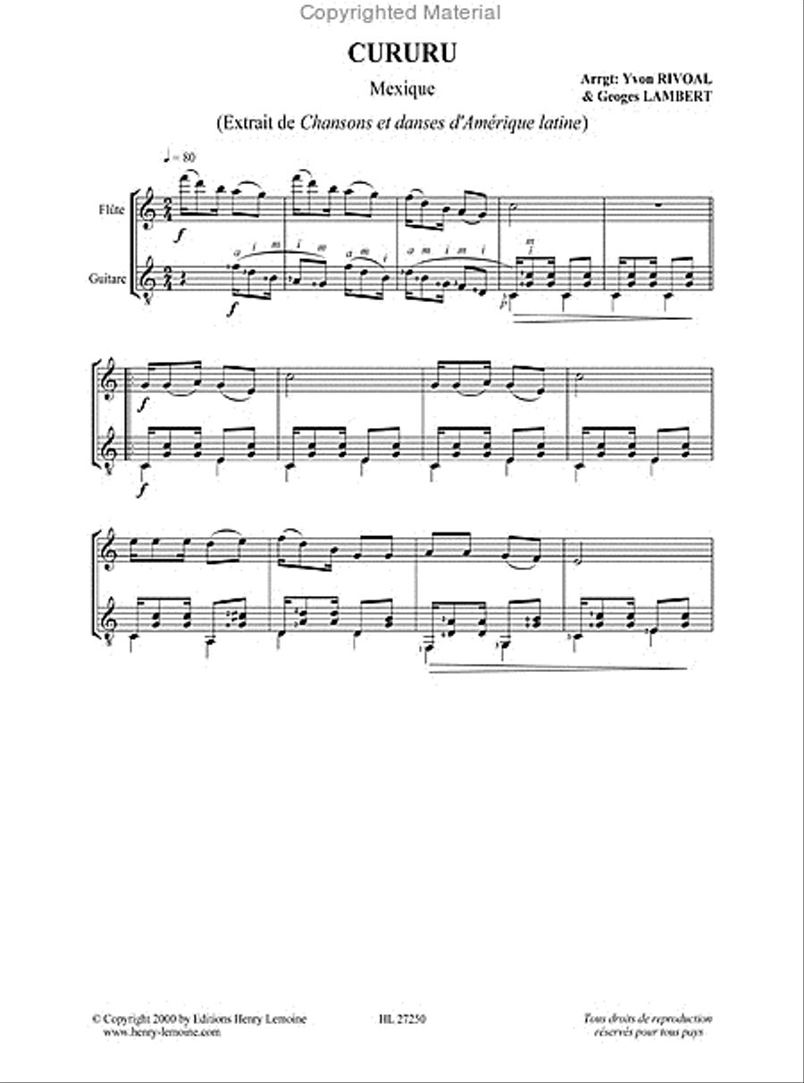 Chansons et danses d'Amerique latine - Volume A Flute scores gallery preview page 8