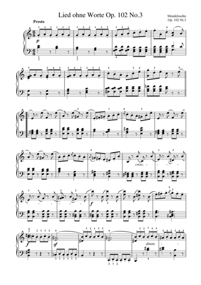 Mendelssohn-Lied ohne Worte Op. 102 No.3(Piano) image number null