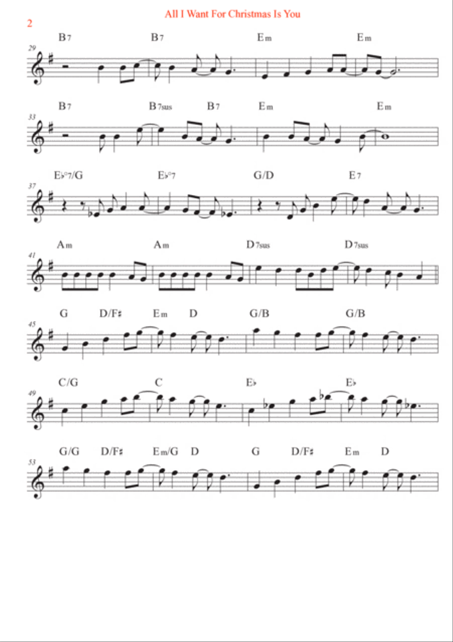 All I Want For Christmas Is You Violin Solo scores gallery preview page 2