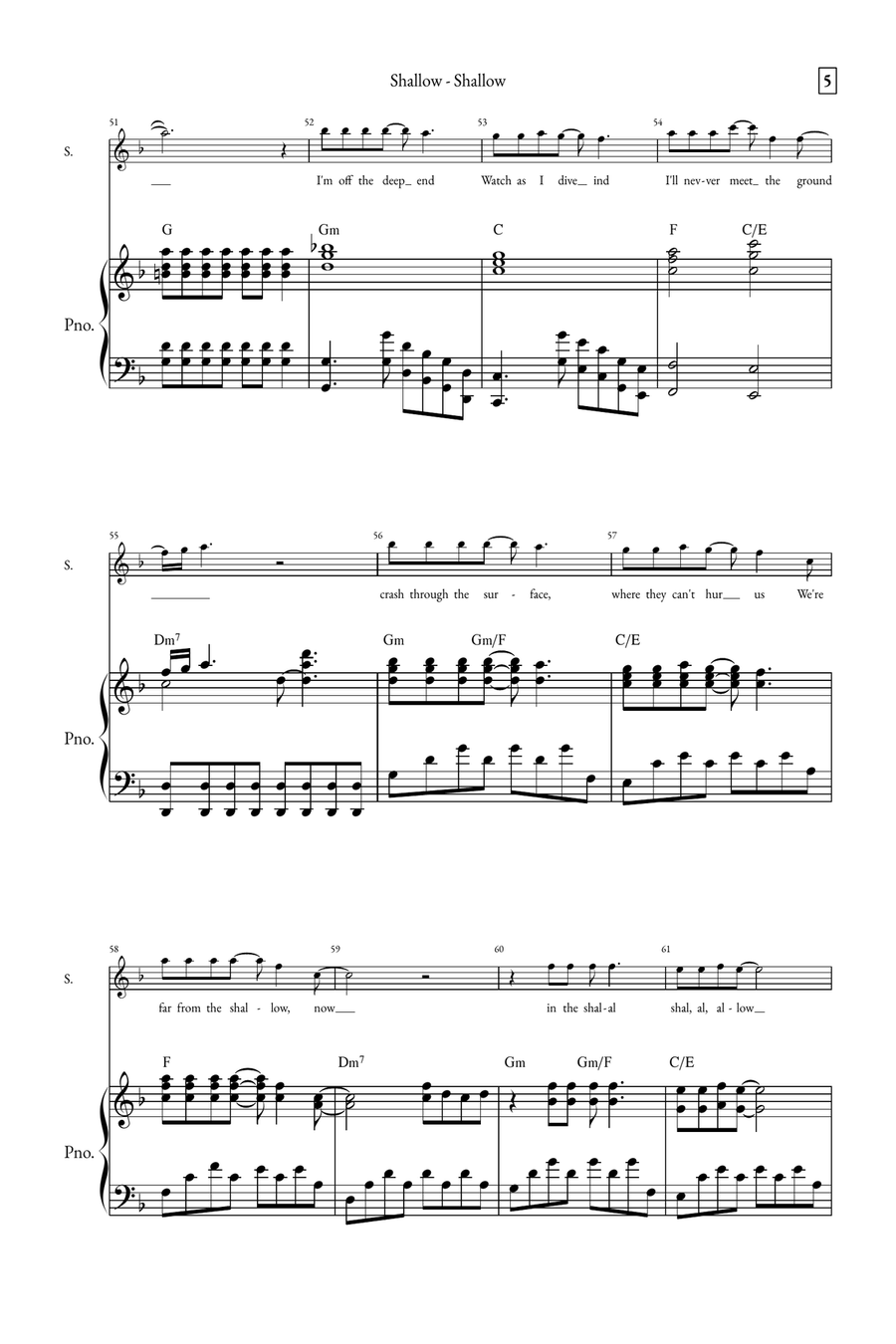 Shallow A Cappella scores gallery preview page 5
