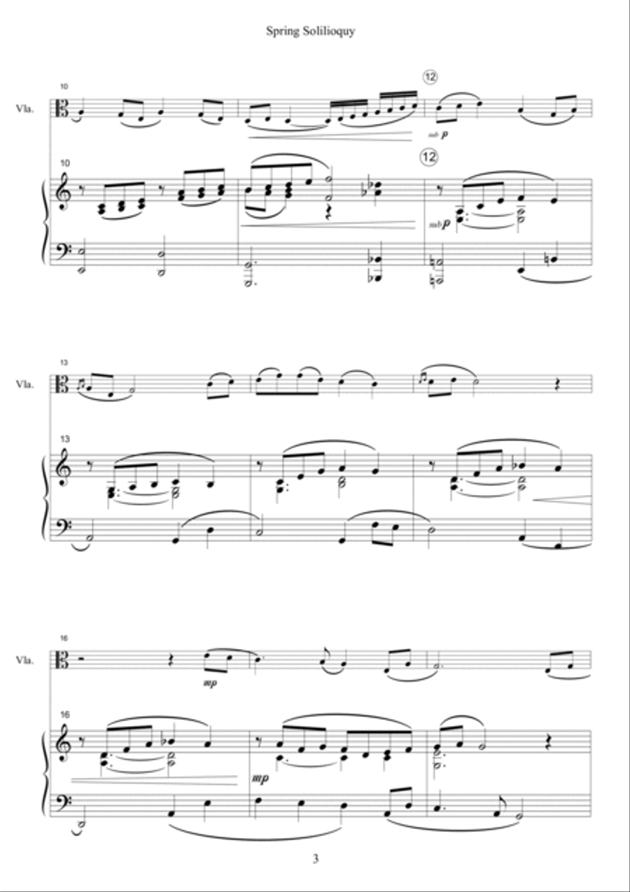 Spring Soliloquy - Viola Viola scores gallery preview page 3