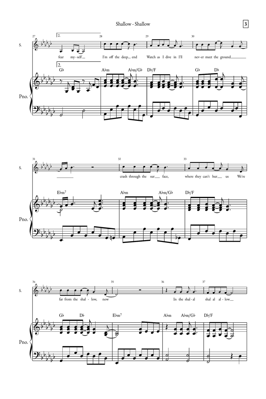 Shallow A Cappella scores gallery preview page 3