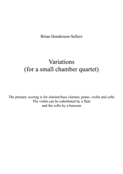 Variations for a small chamber quartet image number null