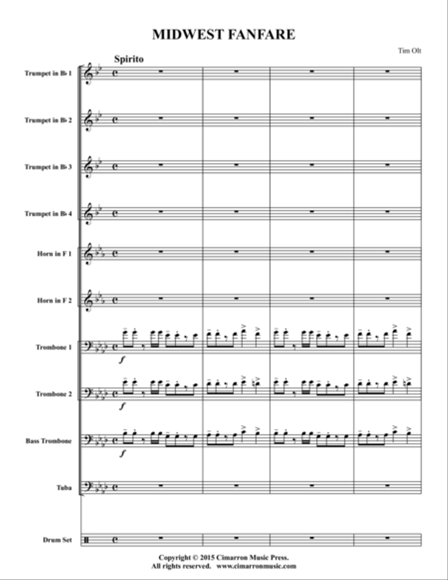 Midwest Fanfare Horn scores gallery preview page 1