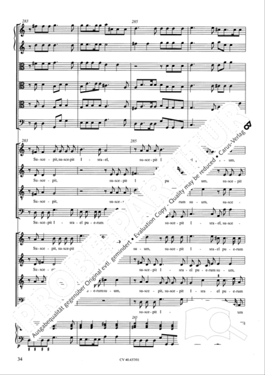 Magnificat a 8 voci con 6 vel 10 istromenti 4-Part scores gallery preview page 30
