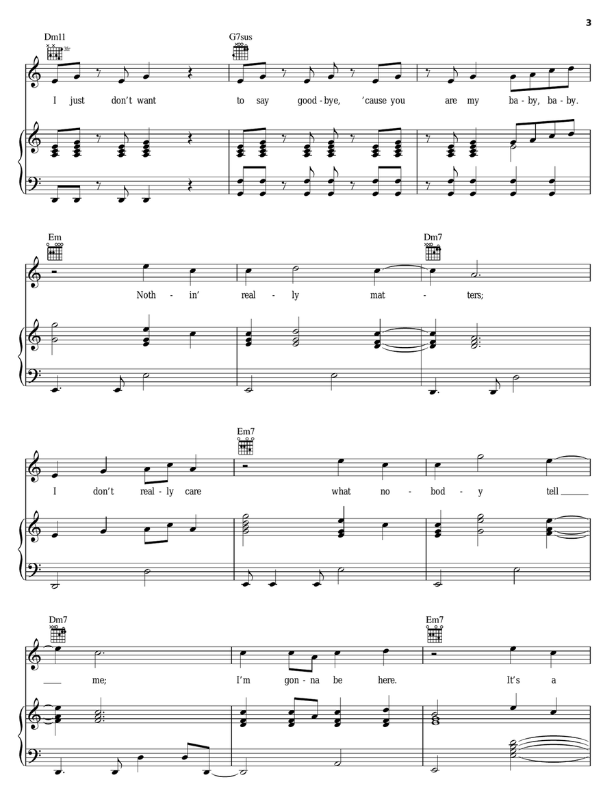 Teenage Love Affair Teenage Love Affair Piano, Vocal, Guitar scores gallery preview page 3
