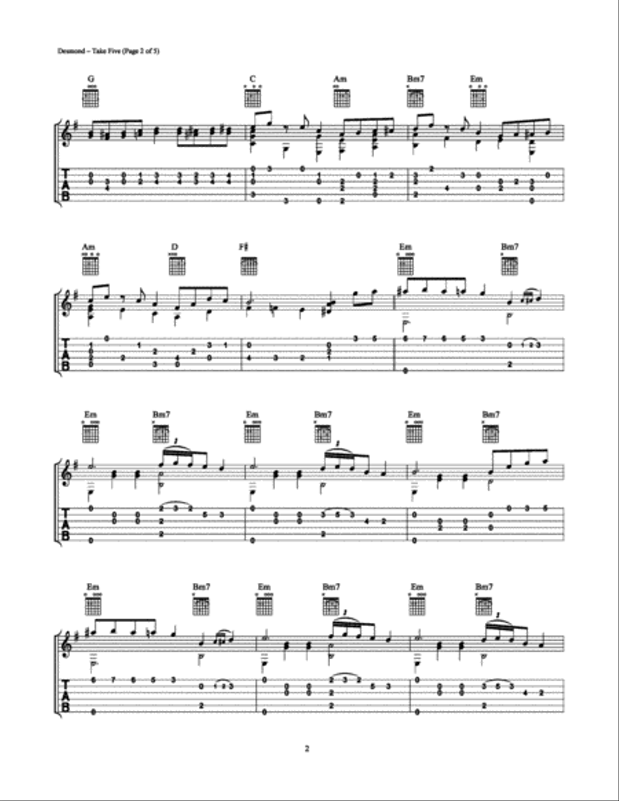 Take Five Electric Guitar scores gallery preview page 2