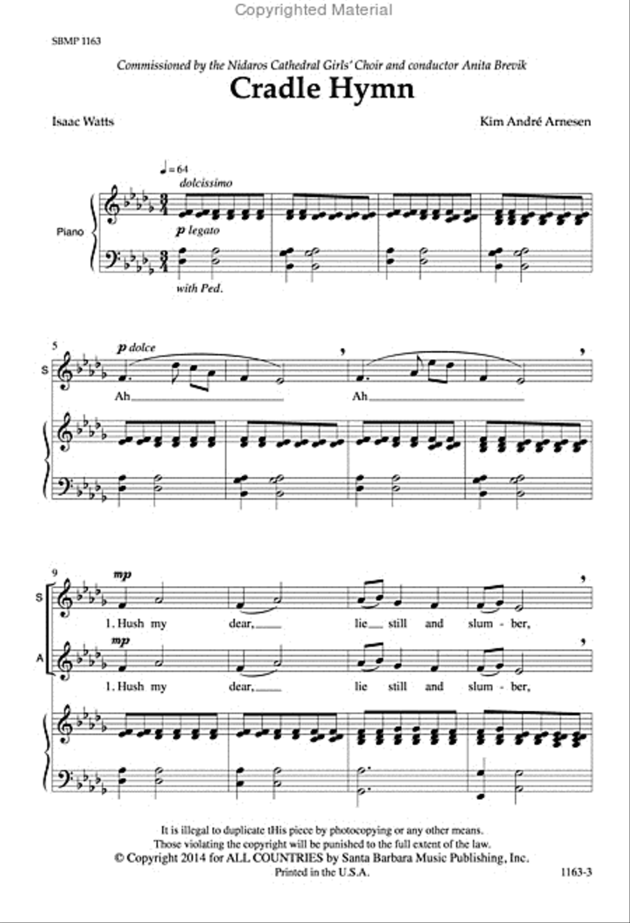Cradle Hymn - SSAA Octavo SSAA scores gallery preview page 2