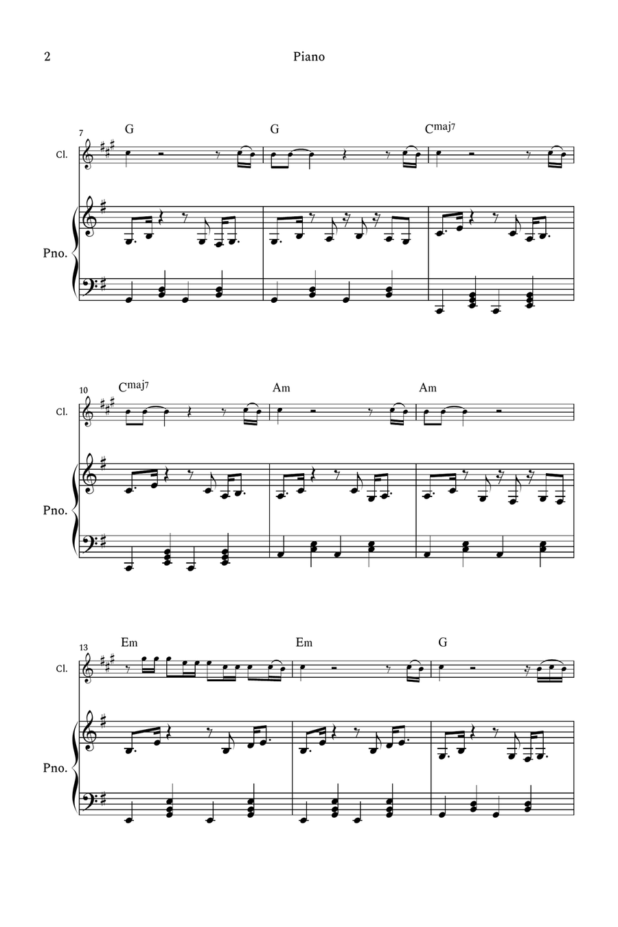Chihiro B-Flat Clarinet scores gallery preview page 2