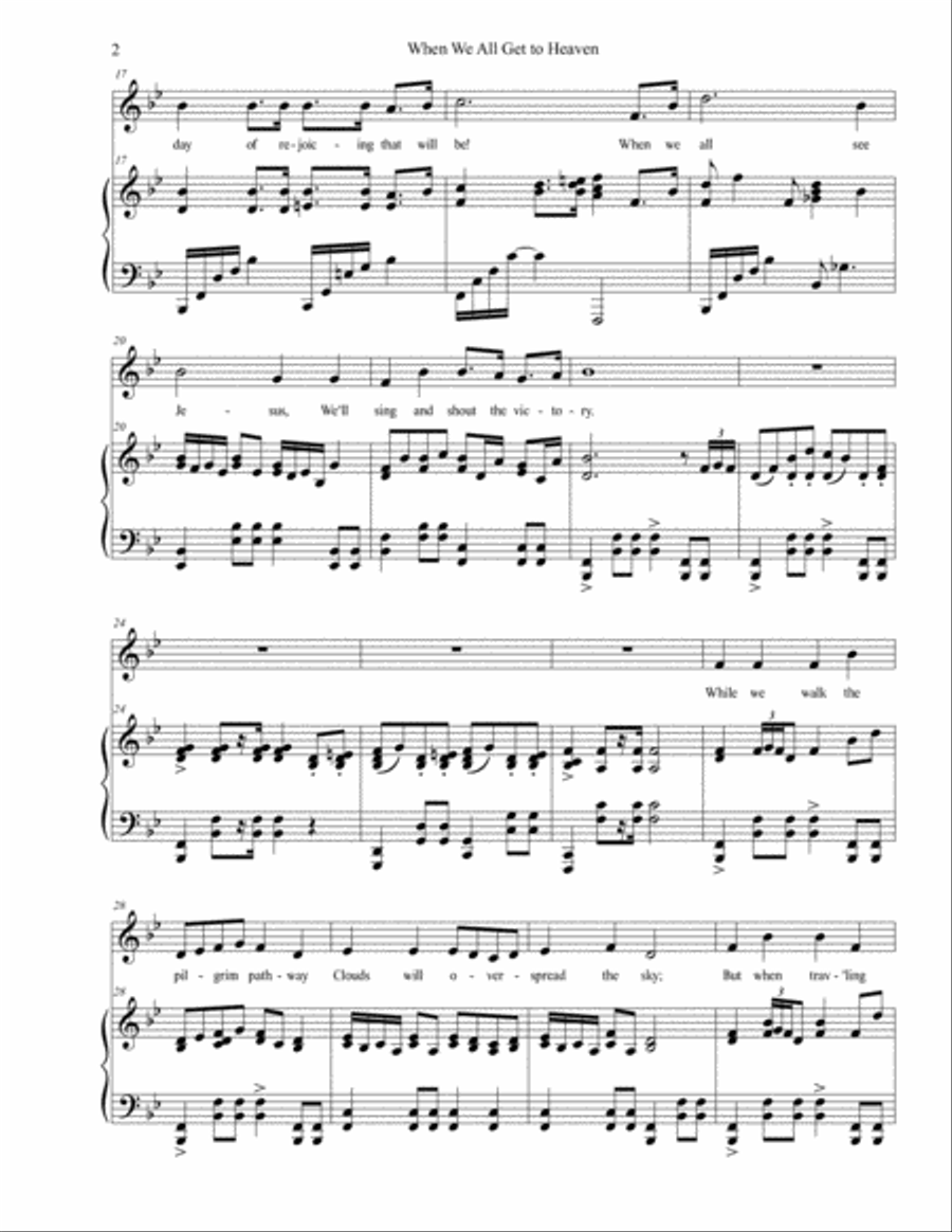 When We All Get To Heaven Piano and Voice When We All Get To Heaven Piano and Voice Voice scores gallery preview page 2