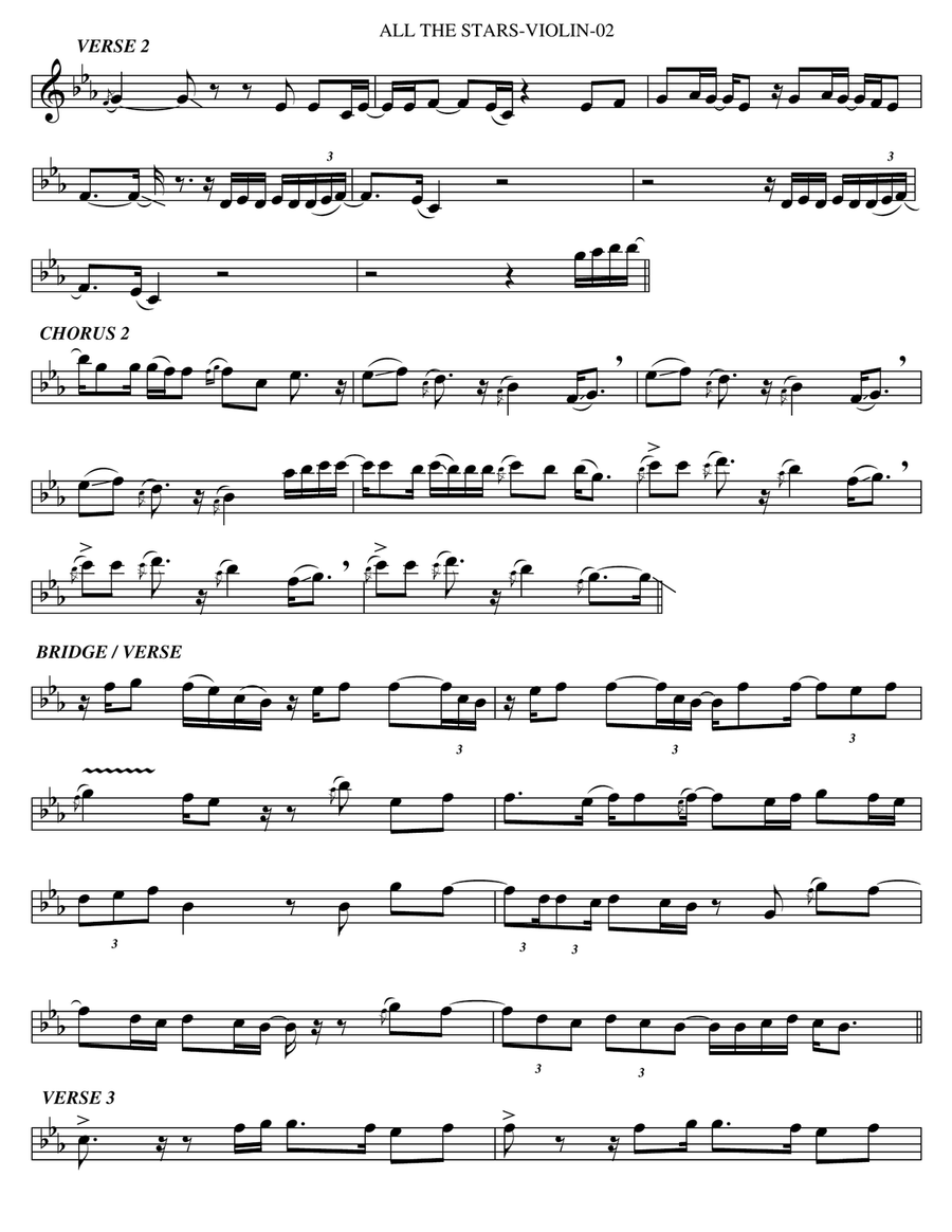 All The Stars Violin Solo scores gallery preview page 2