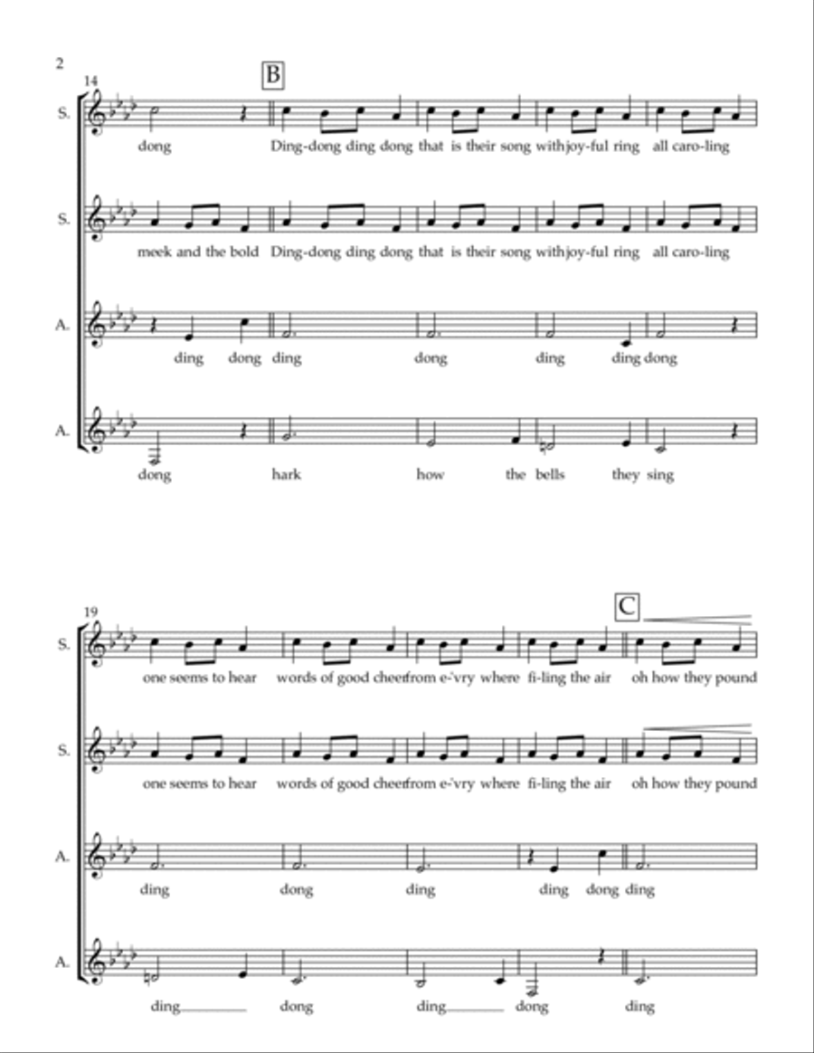 Carol Of The Bells Carol Of The Bells SSAA scores gallery preview page 2