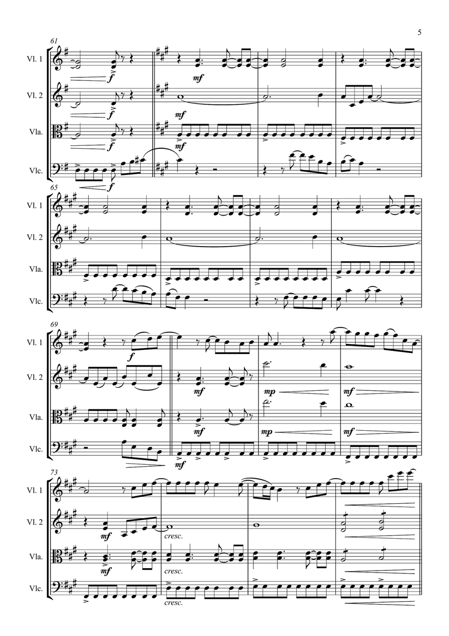 Quanto Amore Sei Quanto Amore Sei String Quartet scores gallery preview page 5