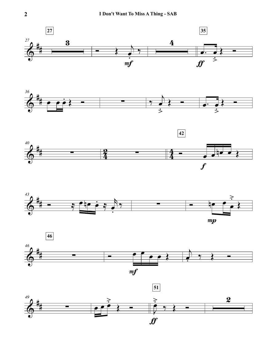 I Don't Want To Miss A Thing Concert Band scores gallery preview page 6