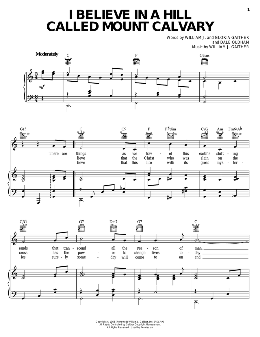 I Believe In A Hill Called Mount Calvary Guitar scores gallery preview page 1