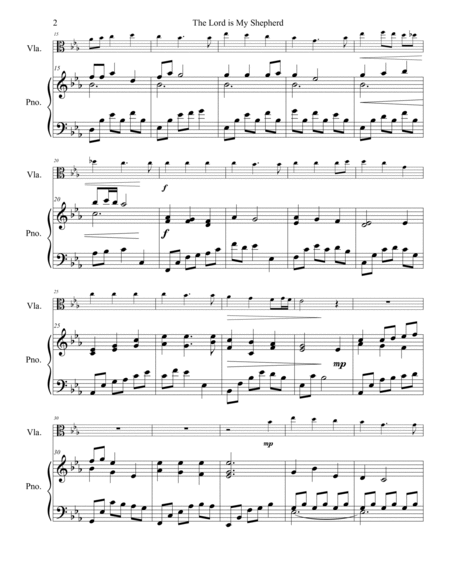 The Lord is My Shepherd viola solo with piano image number null