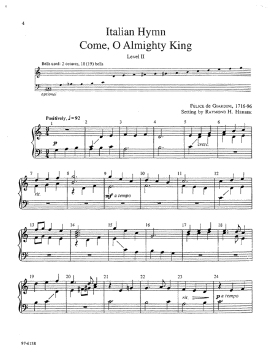 Nine Easy Hymn Arrangements for Handbells or Choir Chimes