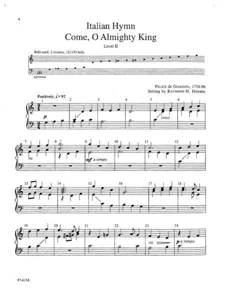 Nine Easy Hymn Arrangements for Handbells or Choir Chimes