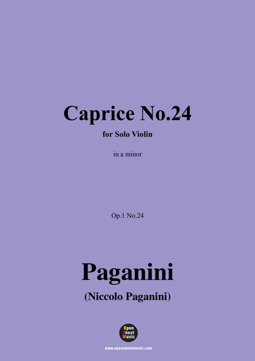 Paganini-Caprice No.24,Op.1 No.24,in a minor,for Solo Violin image number null