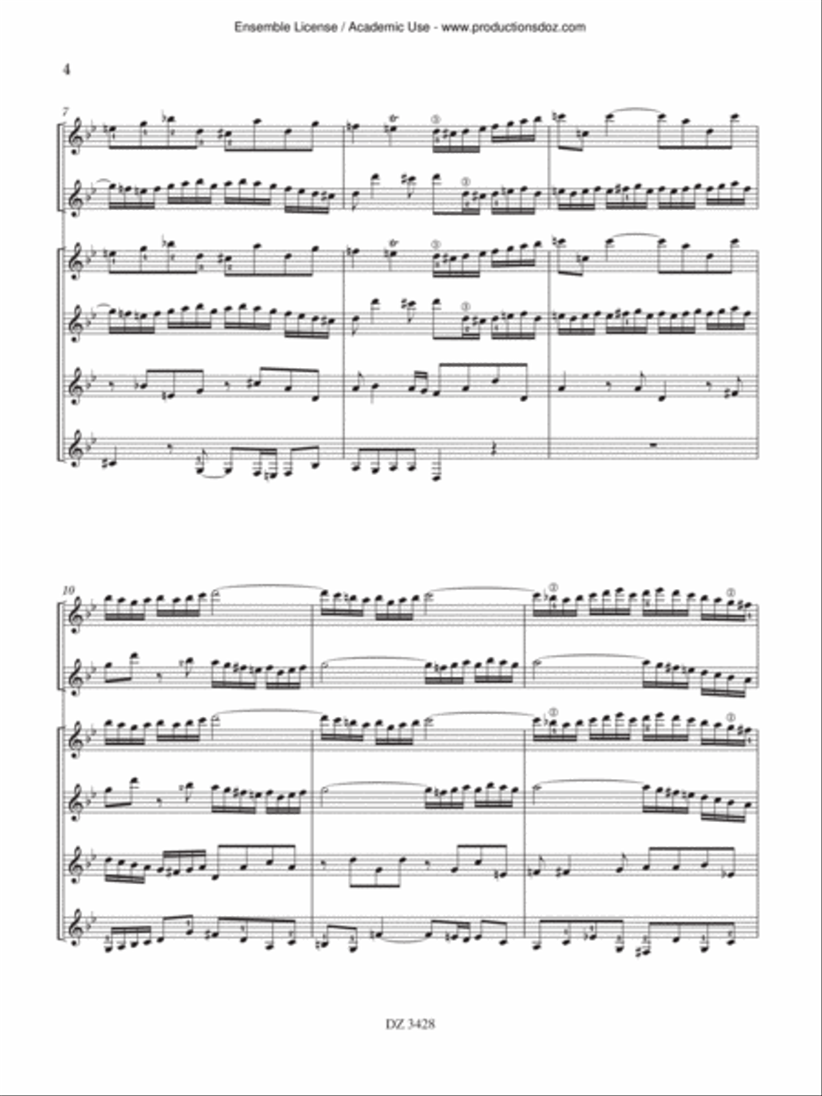 Concerto in G minor BWV 1043 Guitar Ensemble scores gallery preview page 4