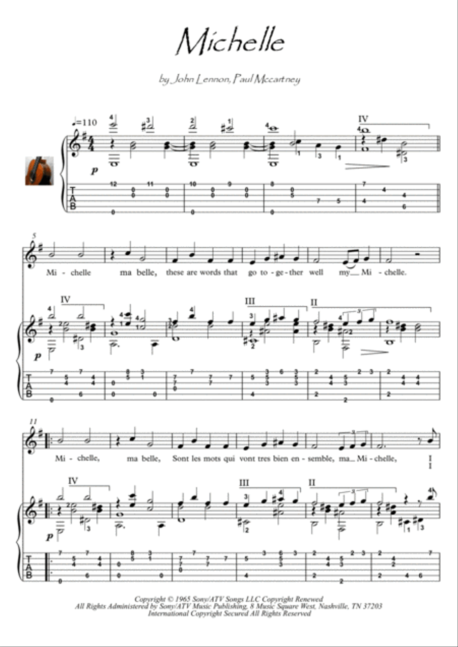 Michelle Michelle Electric Guitar scores gallery preview page 1