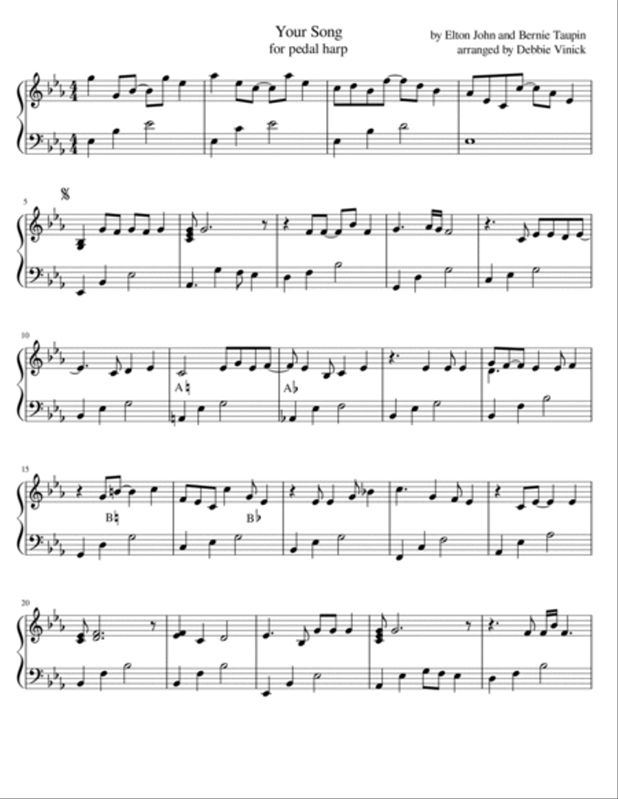 Your Song Pedal Harp scores gallery preview page 2