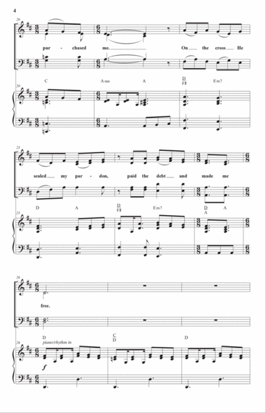 I Will Sing of My Redeemer (SATB) 4-Part scores gallery preview page 4