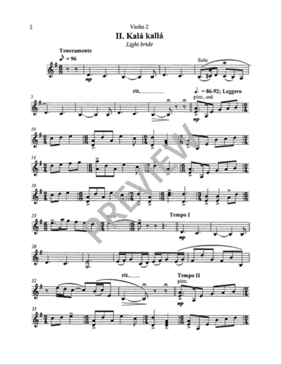 Five Hebrew Love Songs (String Parts) Choir scores gallery preview page 9