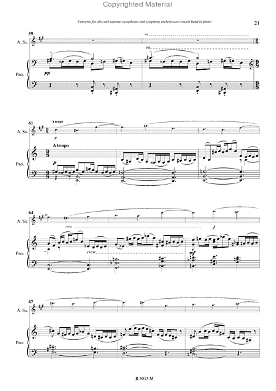 Concerto pour saxophone Concerto pour saxophone Piano Accompaniment scores gallery preview page 14