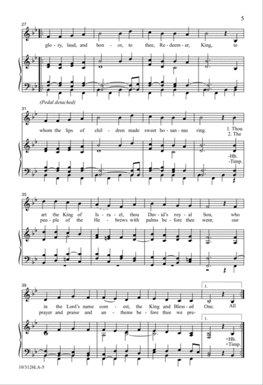 All Glory, Laud , and Honor 4-Part scores gallery preview page 3