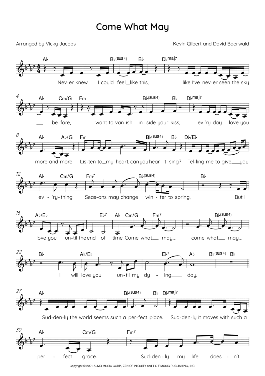 Come What May 2-Part scores gallery preview page 1